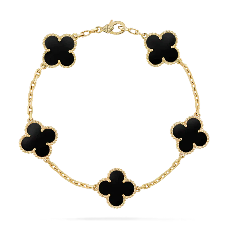 Ensemble de Bracelets Empilables Noir Doré