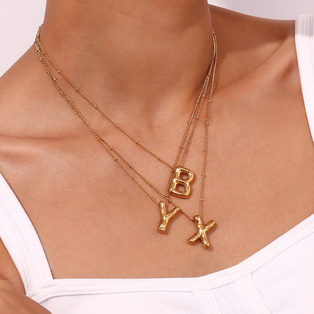 Collier Initial en Or Ballon