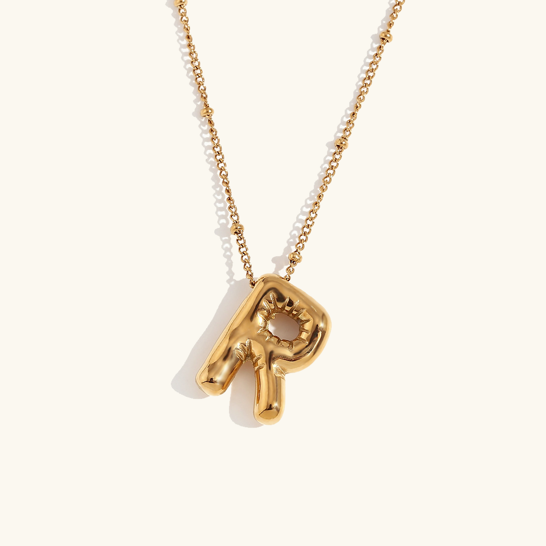 Collier Initial en Or Ballon