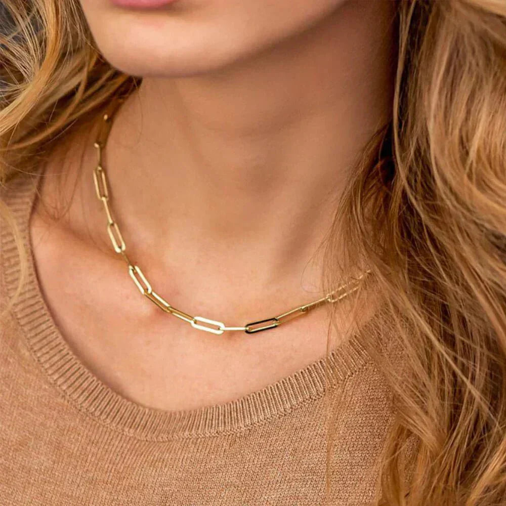 Collier En Chaîne En Or Ambre