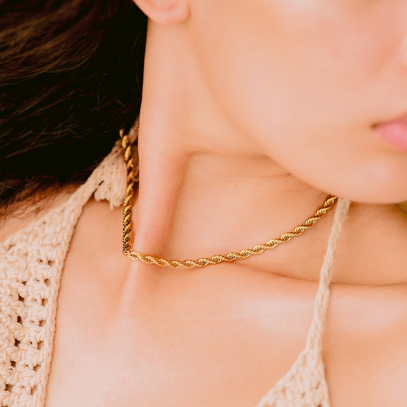 Collier en Chaîne Ropes Bianca en Or