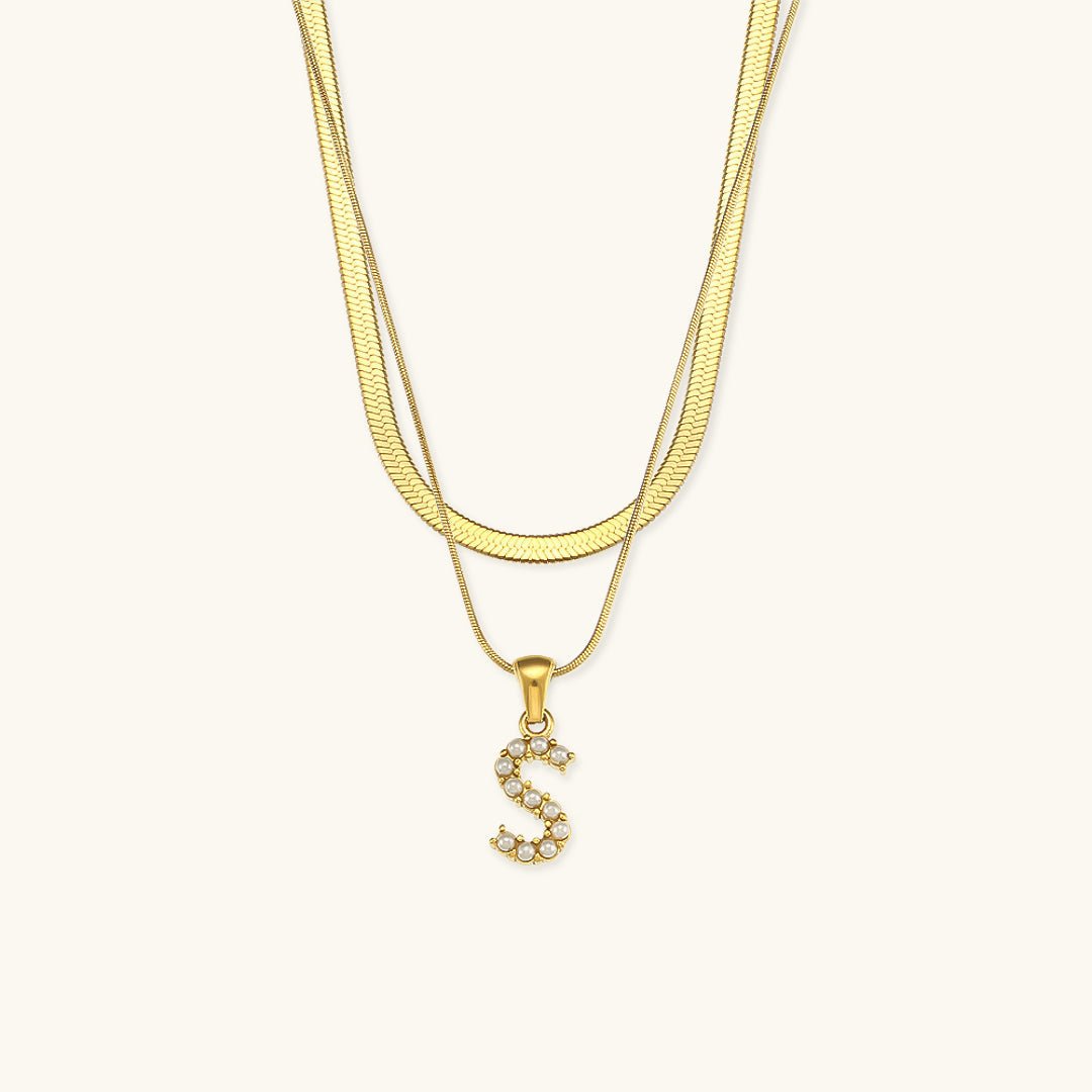 Collier en Or 18k avec Lettre Initiale Superposée Fiona