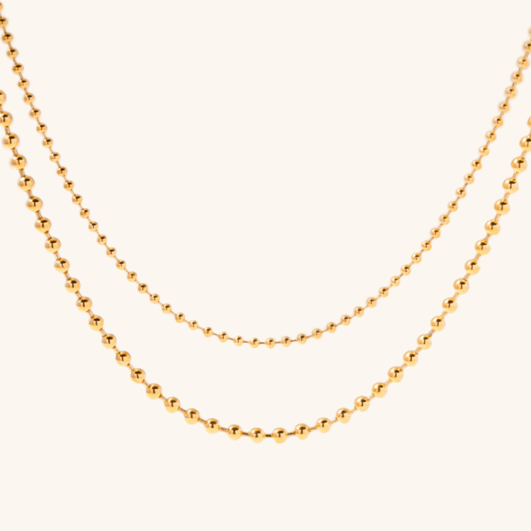 Collier en Chaîne à Boules Superposées