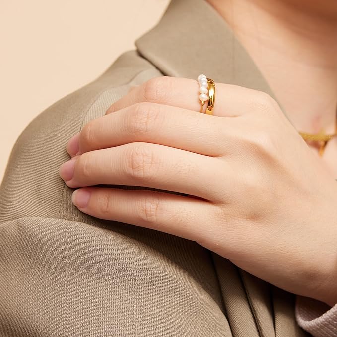 Bague en Perles d'Eau Douce Magnolia en Or
