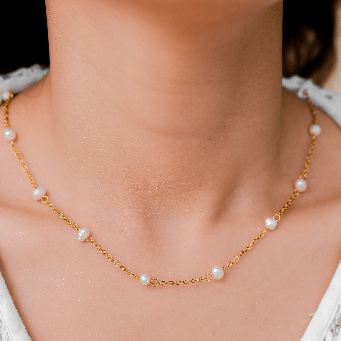 Collier en Perles Dorées Nora