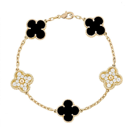 Trèfle | Bracelet – Noir