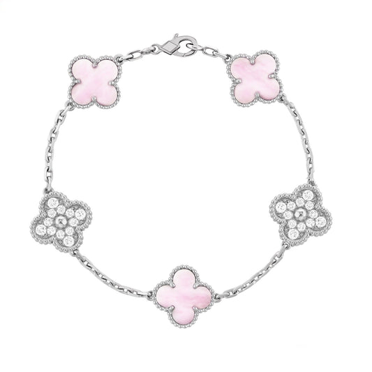 Trèfle | Bracelet – Argent Rose