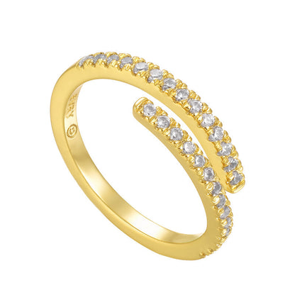 Éternité | Bague – Or avec zircones