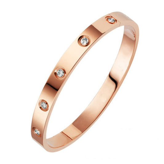 Éternité | Bracelet – Or rose avec zircones