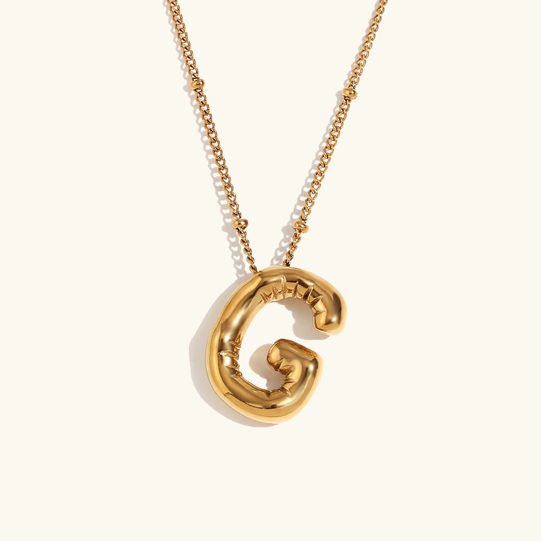 Collier Initial en Or Ballon