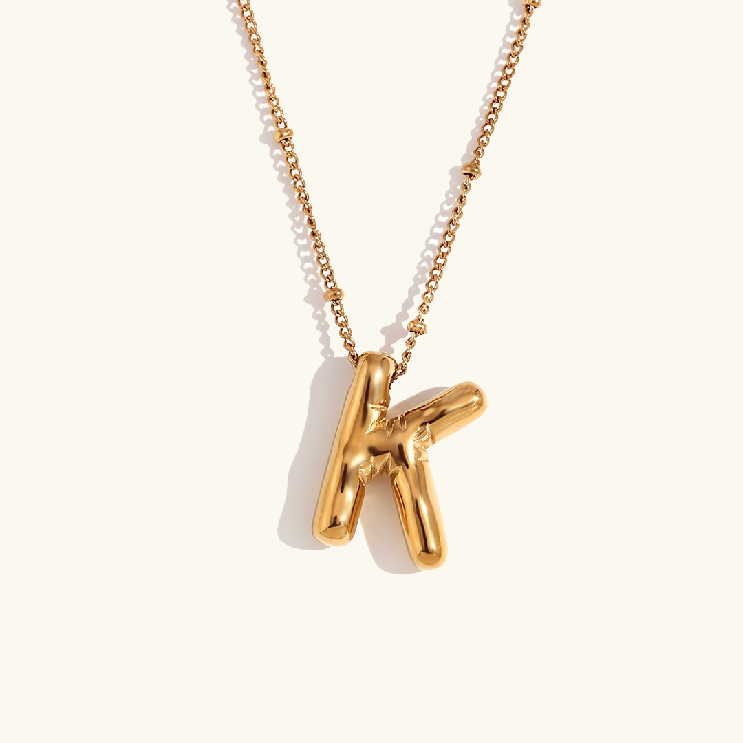 Collier Initial en Or Ballon