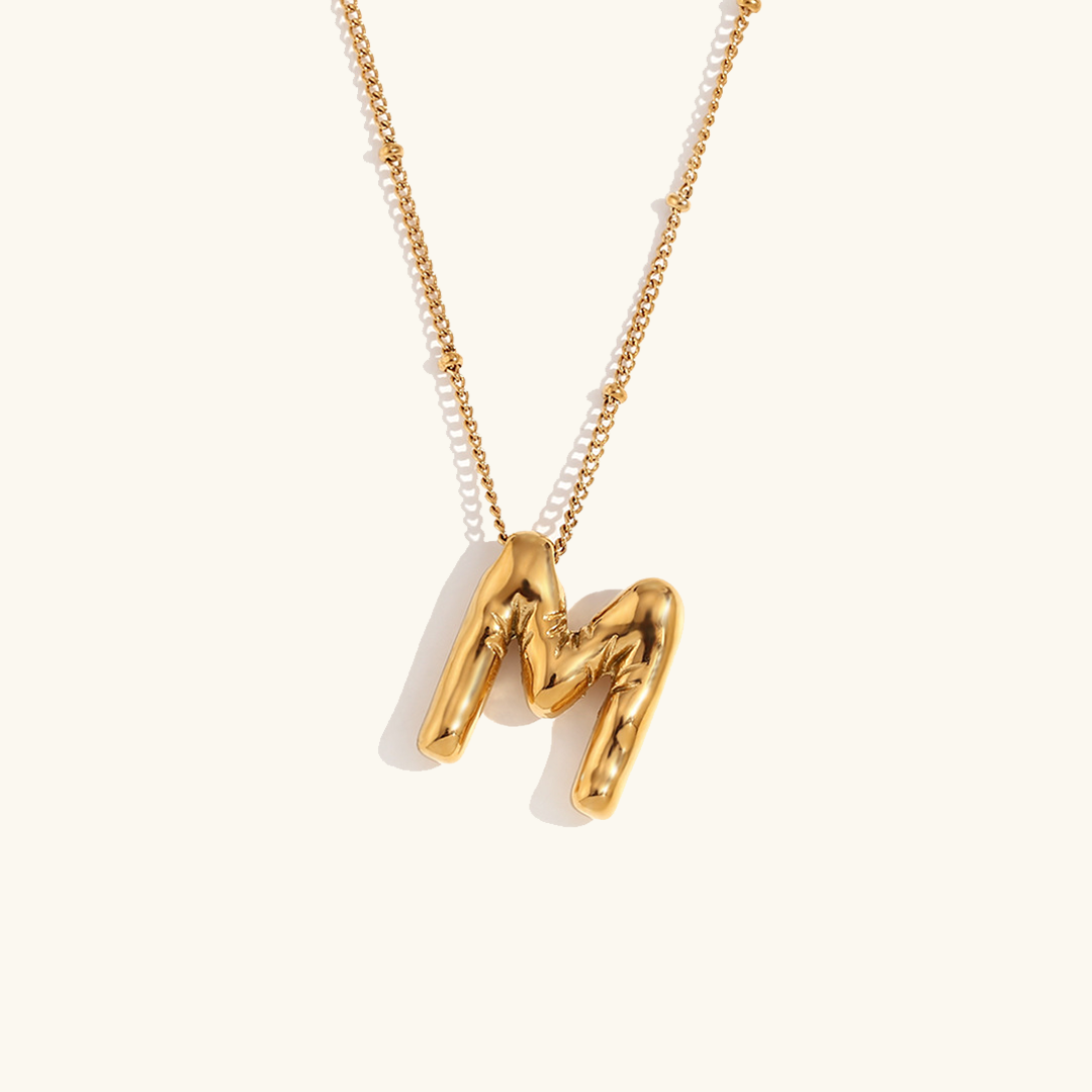 Collier Initial en Or Ballon