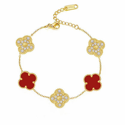 Trèfle | Bracelet – Rouge