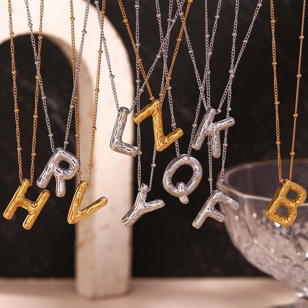 Collier Initial en Or Ballon