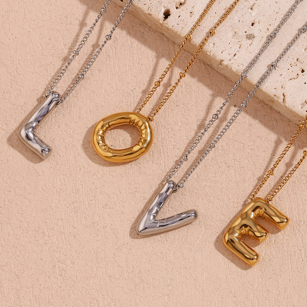 Collier Initial en Or Ballon