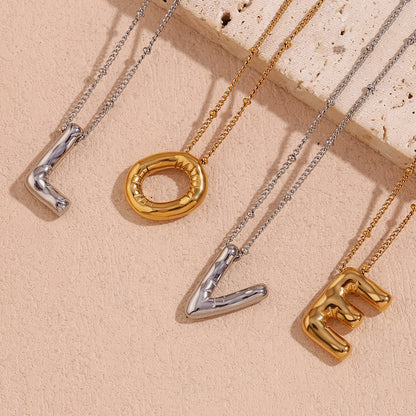 Collier Initial en Or Ballon