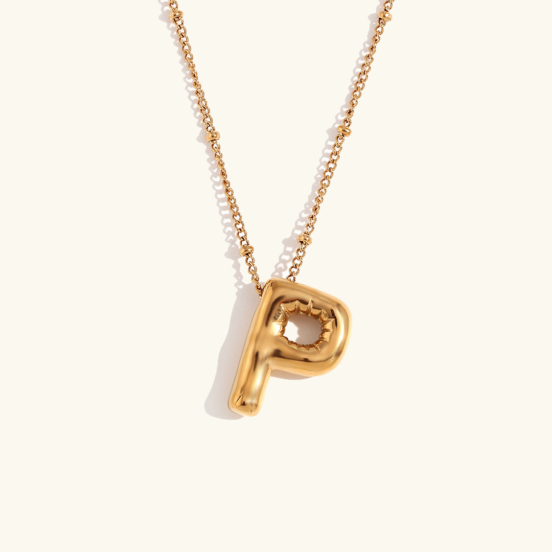 Collier Initial en Or Ballon