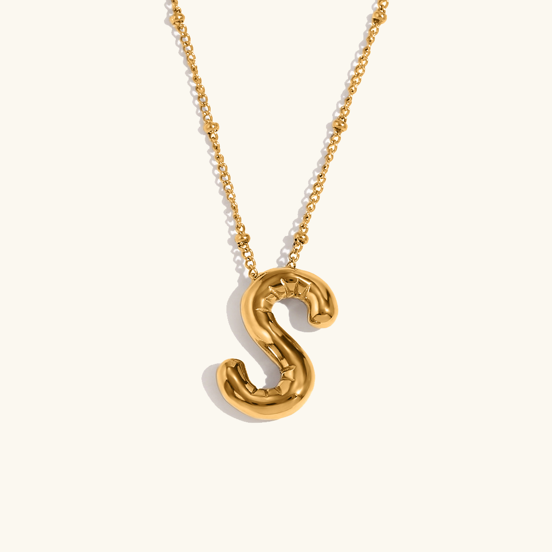 Collier Initial en Or Ballon