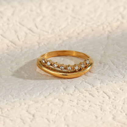 Bague en Or avec Simulants de Diamant Adeline