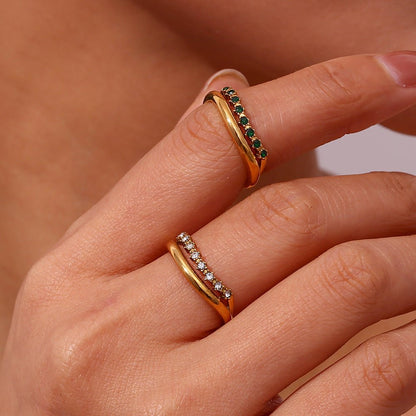 Bague en Or avec Simulants de Diamant Adeline