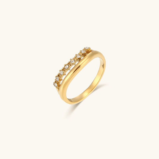 Bague en Or avec Simulants de Diamant Adeline