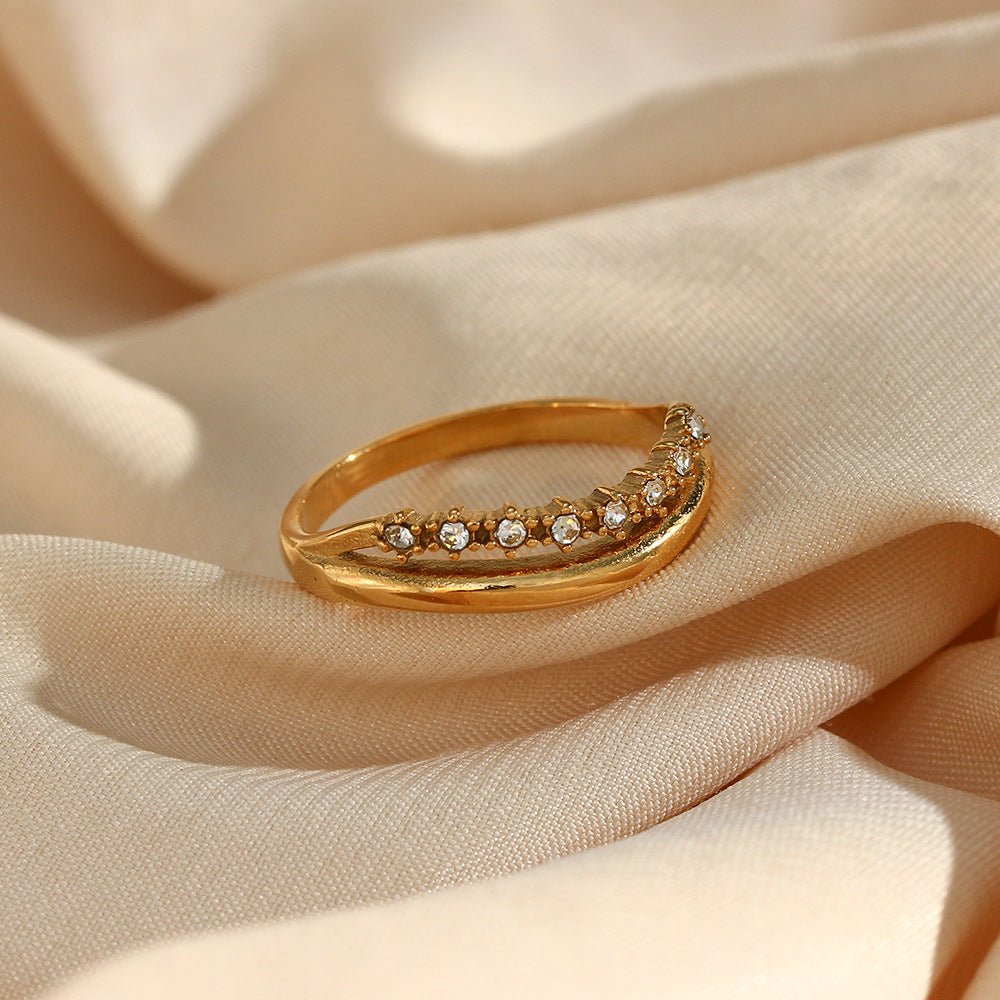 Bague en Or avec Simulants de Diamant Adeline