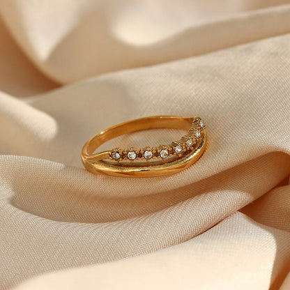 Bague en Or avec Simulants de Diamant Adeline