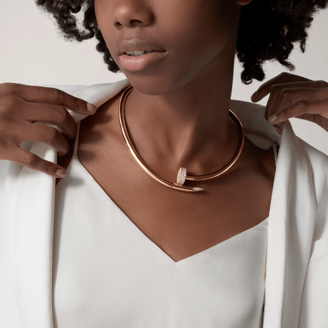 Collier Ash Emilia - Or Rose Avec Diamants