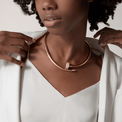 Collier Ash Emilia - Or Rose Avec Diamants
