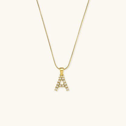 Collier En Perles Avec Lettre Initiale Augustine