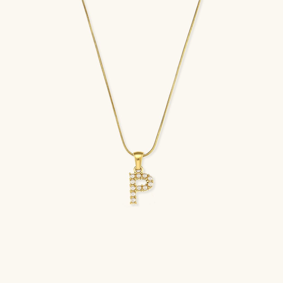 Collier En Perles Avec Lettre Initiale Augustine