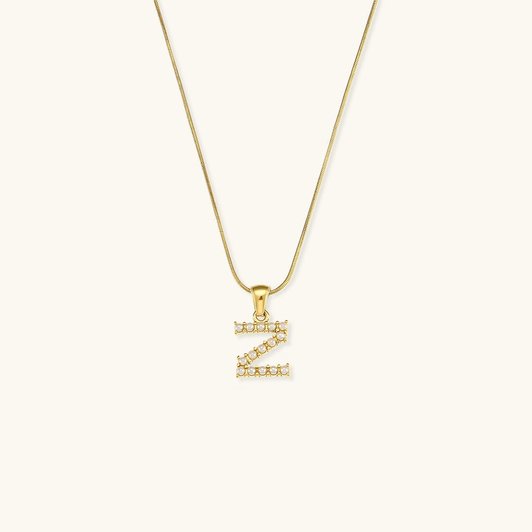 Collier En Perles Avec Lettre Initiale Augustine