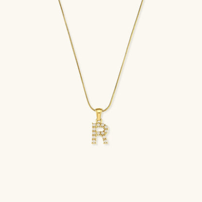 Collier En Perles Avec Lettre Initiale Augustine