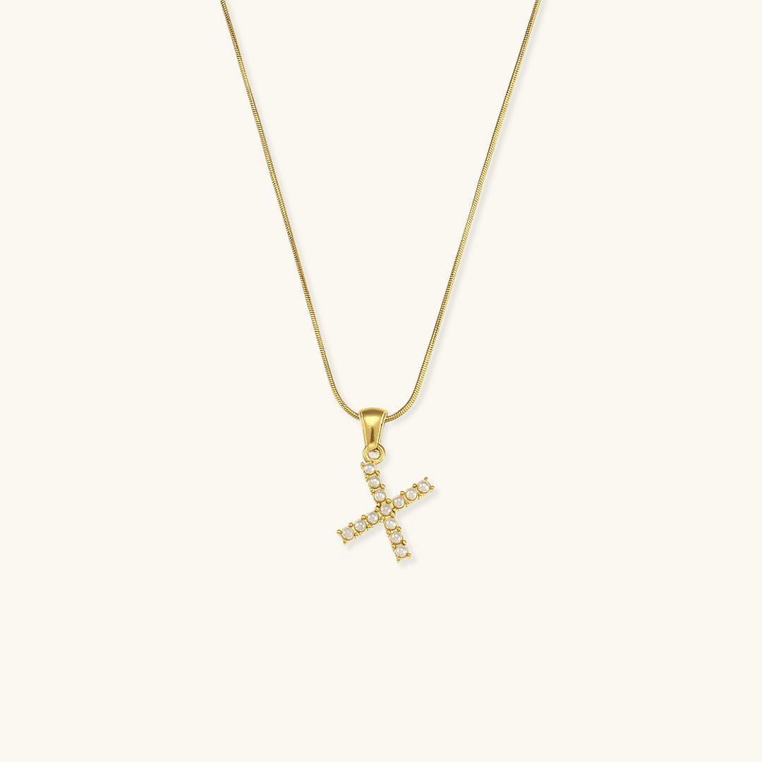Collier En Perles Avec Lettre Initiale Augustine