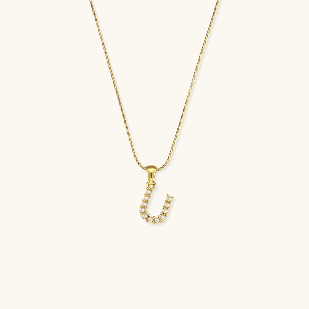 Collier En Perles Avec Lettre Initiale Augustine