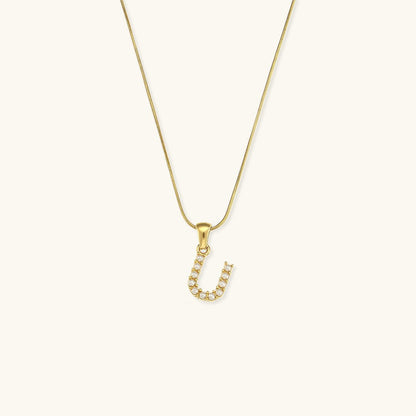 Collier En Perles Avec Lettre Initiale Augustine