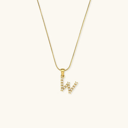 Collier En Perles Avec Lettre Initiale Augustine