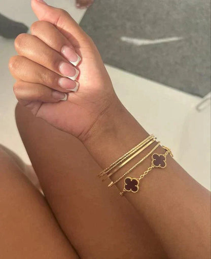 Trèfle | Bracelet – Noir
