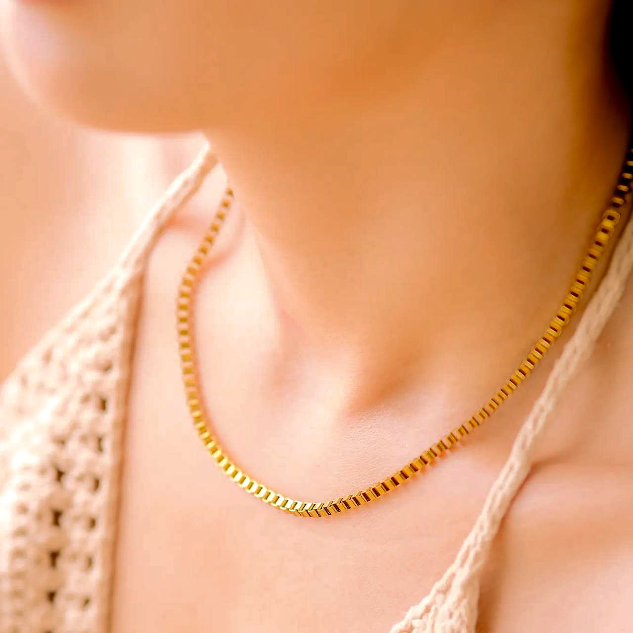 Collier En Chaîne En Boîte Danica En Or