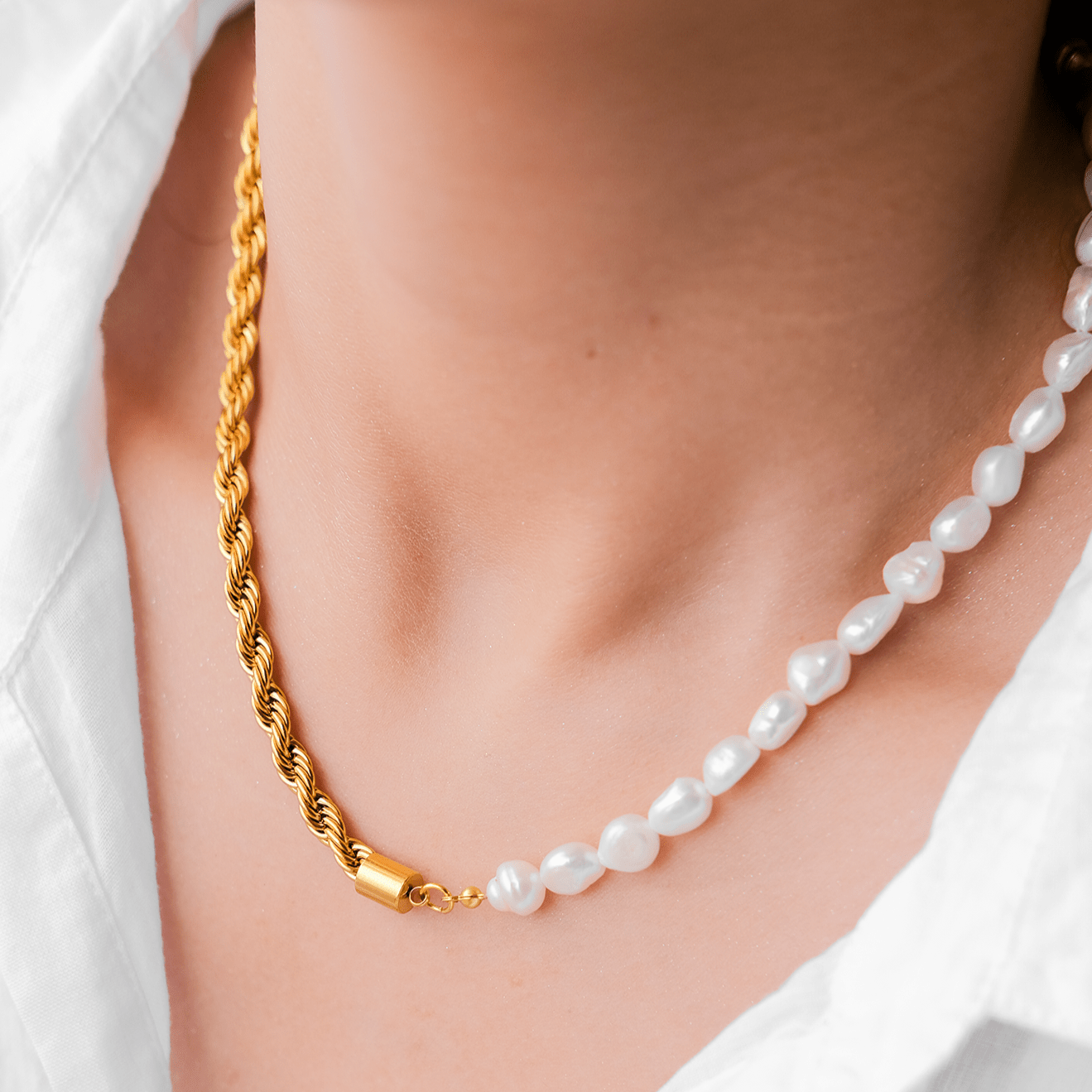 Collier en Perles d'Or Dualia
