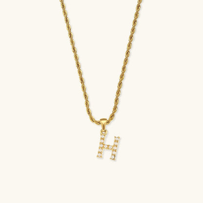 Collier en perles avec lettre initiale Élodie