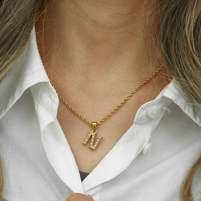 Collier en perles avec lettre initiale Élodie