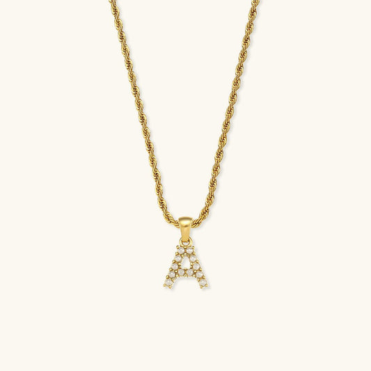 Collier en perles avec lettre initiale Élodie