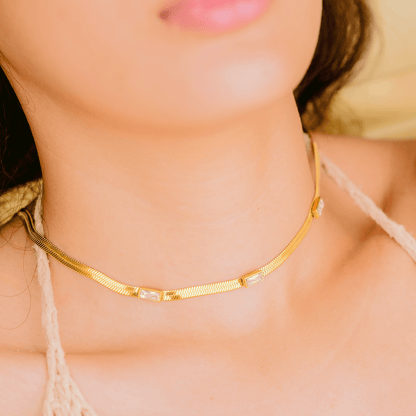 Collier en Or Herringbone Eve