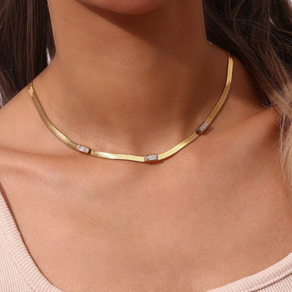 Collier en Or Herringbone Eve