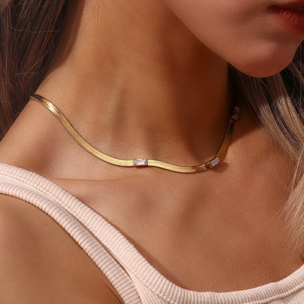 Collier en Or Herringbone Eve