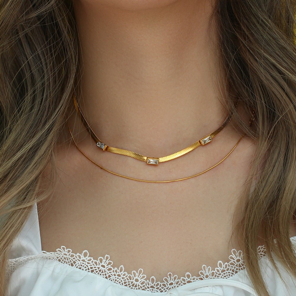 Collier en Or Herringbone Eve