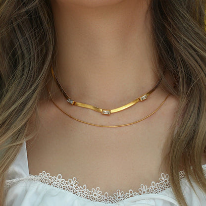 Collier en Or Herringbone Eve