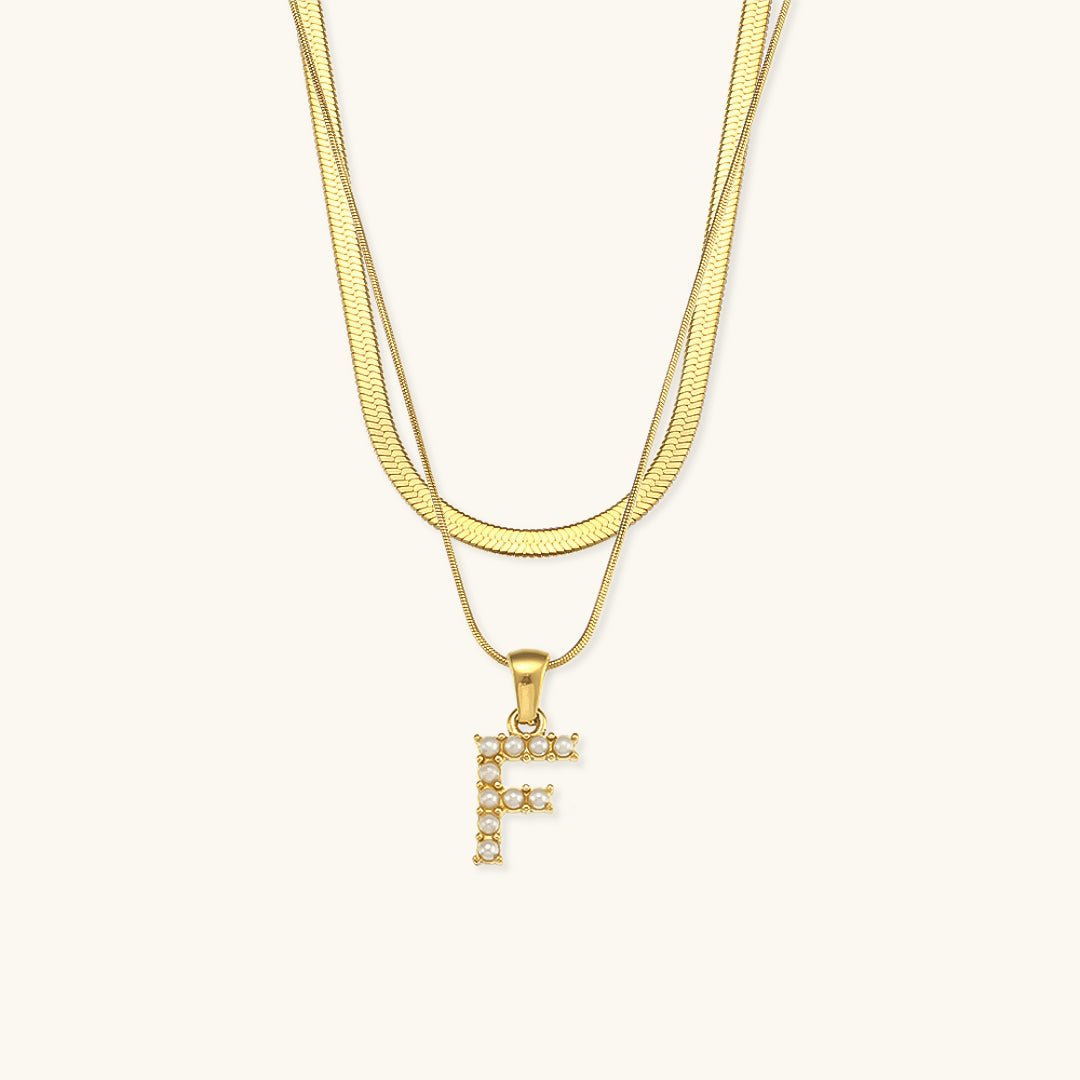 Collier en Or 18k avec Lettre Initiale Superposée Fiona