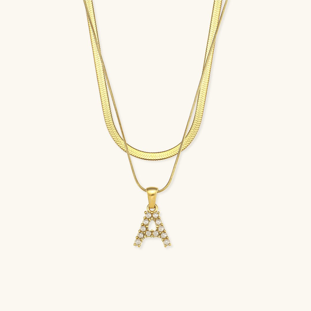 Collier En Or Avec Lettre Initiale Superposée Fiona